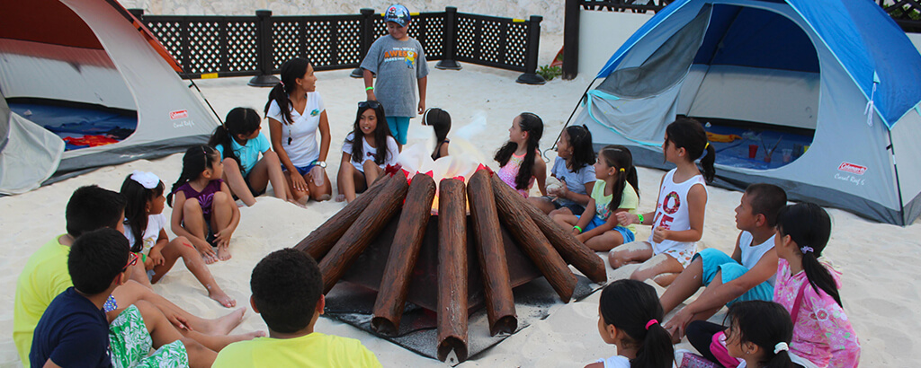 Artificial Fireplace at the Beach with Club Solaris