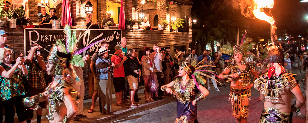 prehispanic dancers at art walk in san jose del cabo mexico